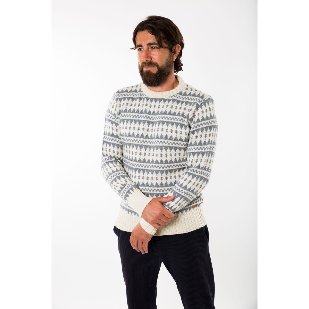 Gorm Sweater Round Neck - Fuza Wool - Navy