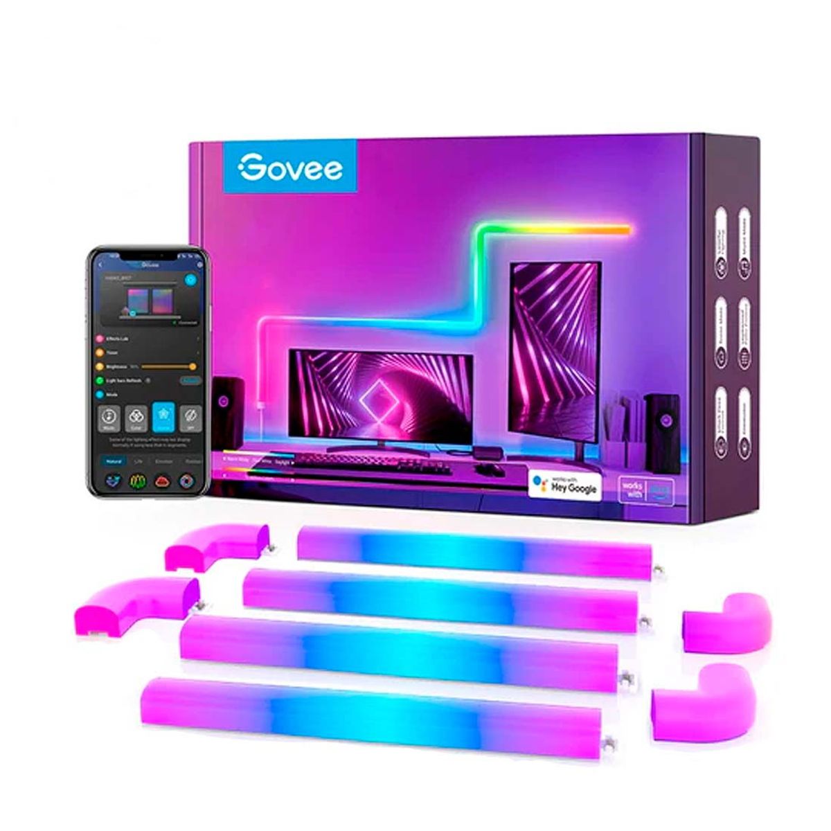 Govee Glide Wall 8+4 - RGBIC - Wi-Fi + Bluetooth - Væglampe - Smart home