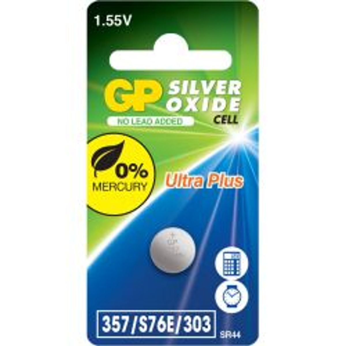 Gp Battery Silver Oxide 357f/s76e/303/sr44w/sr44 1-pack