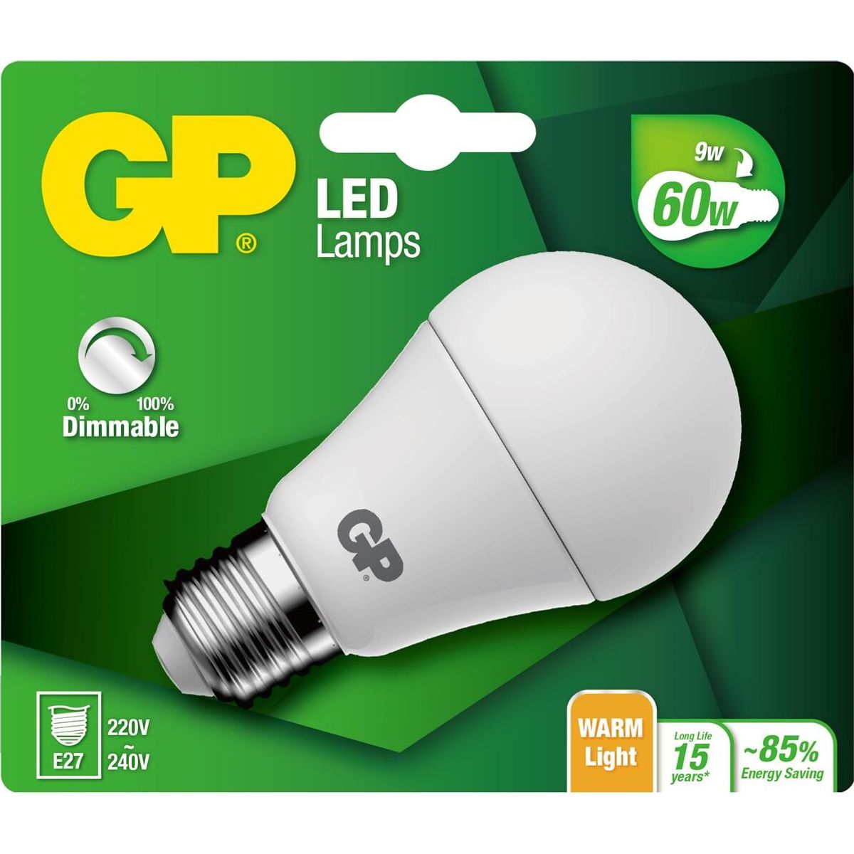 Gp - Led Lamp Classic, E27, Dim, 9w (60w), 806lm