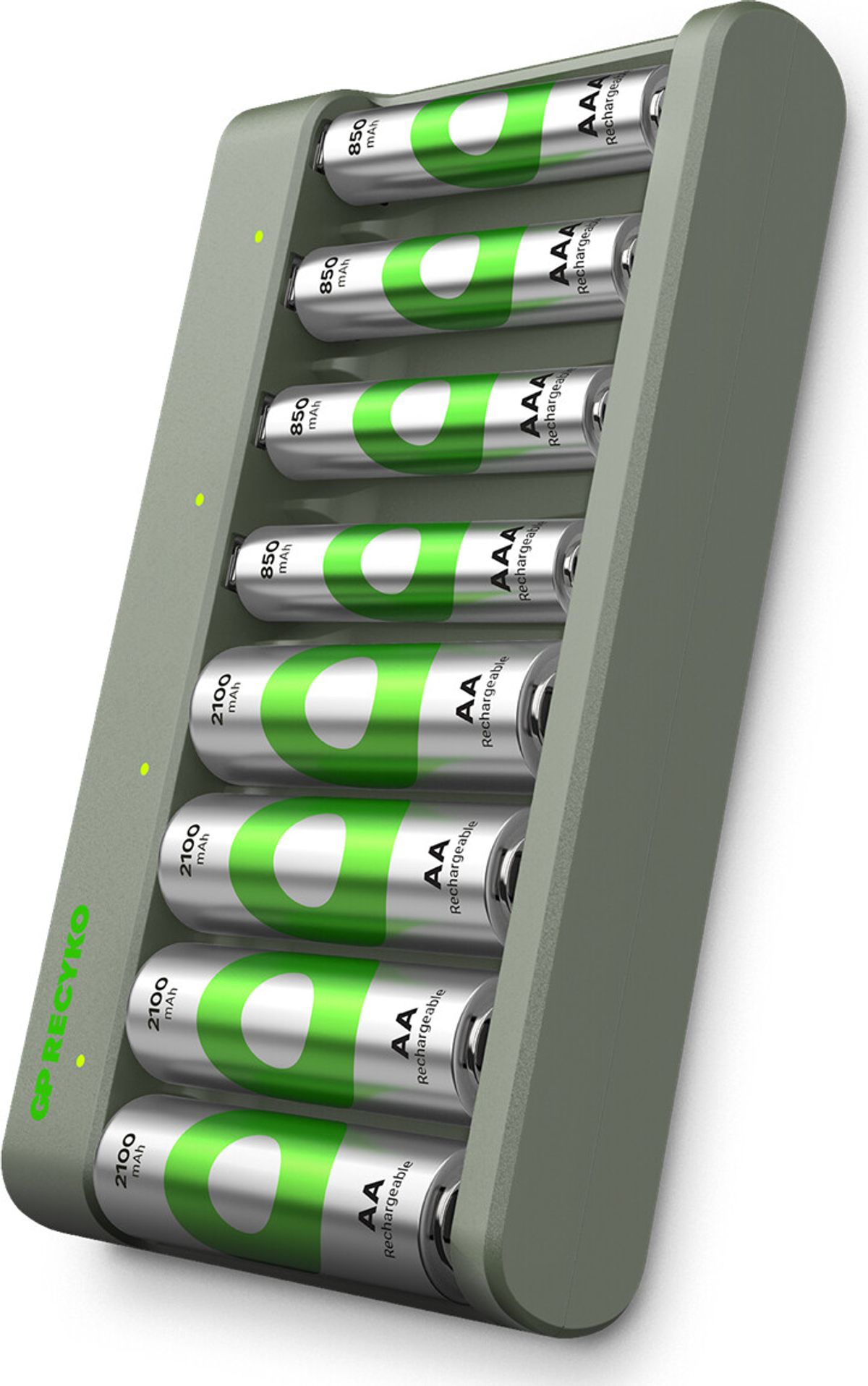 Gp - Recyko Econ Battery Charger, E821 (usb), Incl. 4 X Aa 2100 Mah + 4 X Aaa 850 Mah Batteries