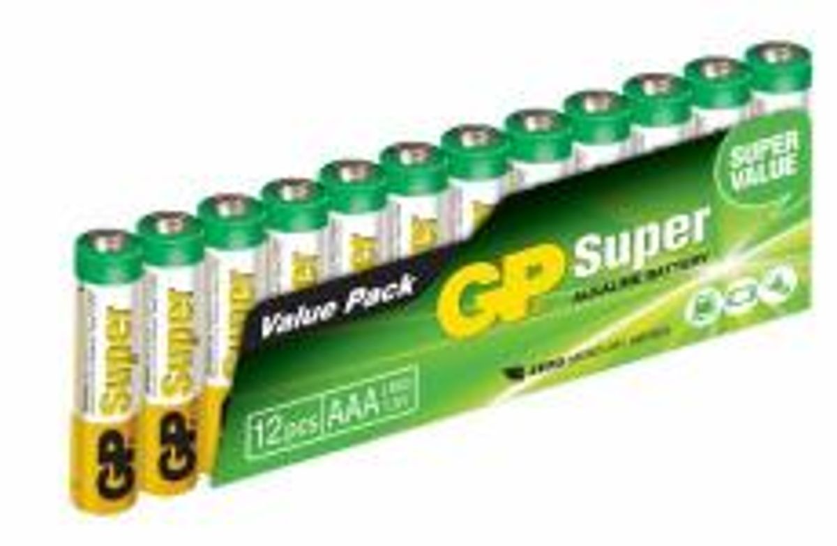 GP Super Alkaline LR3 AAA 1,5V 12 stk.