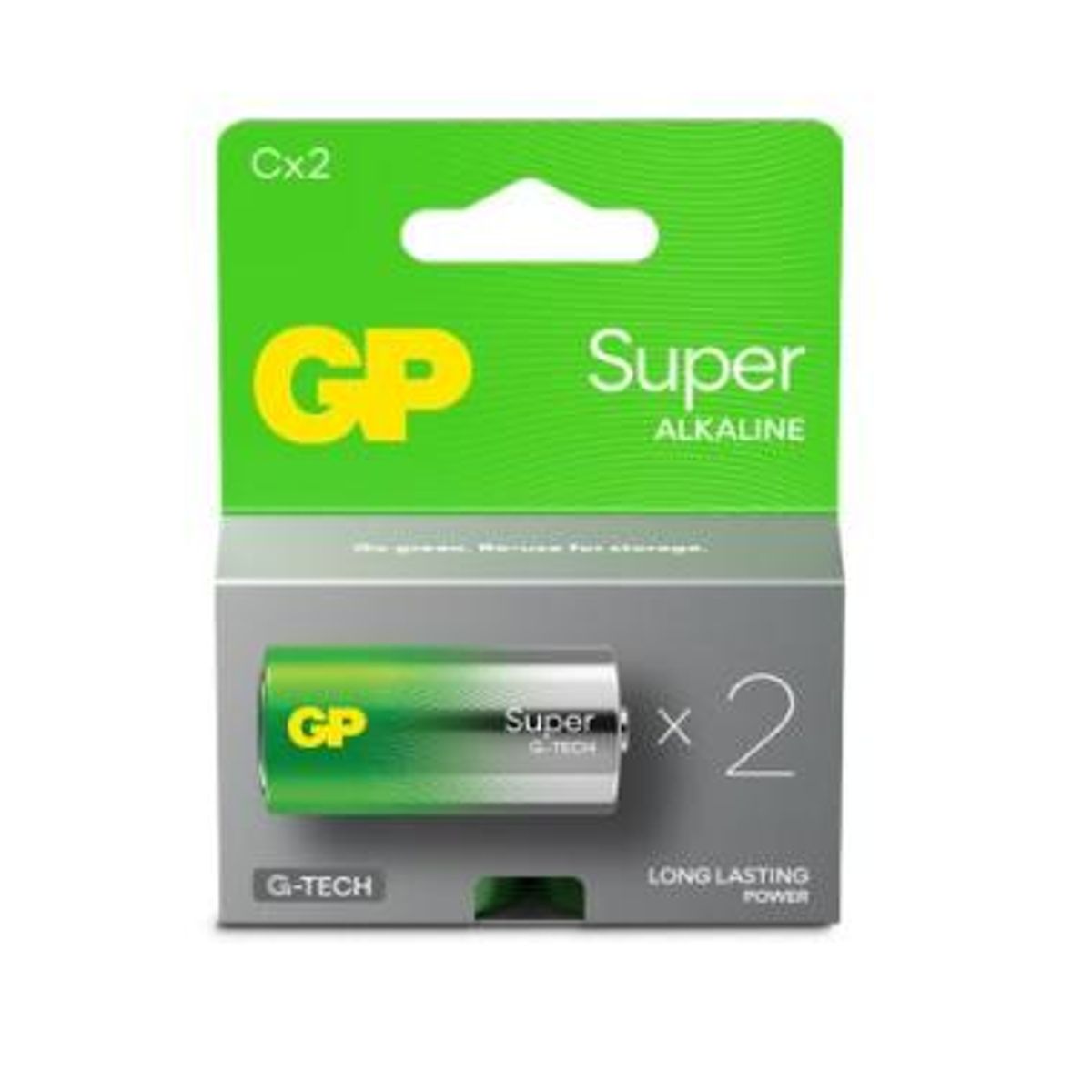 GP Super, batteri Alkaline, C, 2-pak