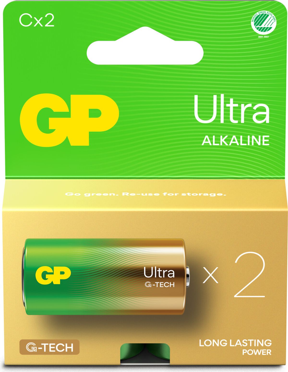 Gp - Ultra Alkaline C Batterier - 14au Lr14 1.5v - 2 Stk