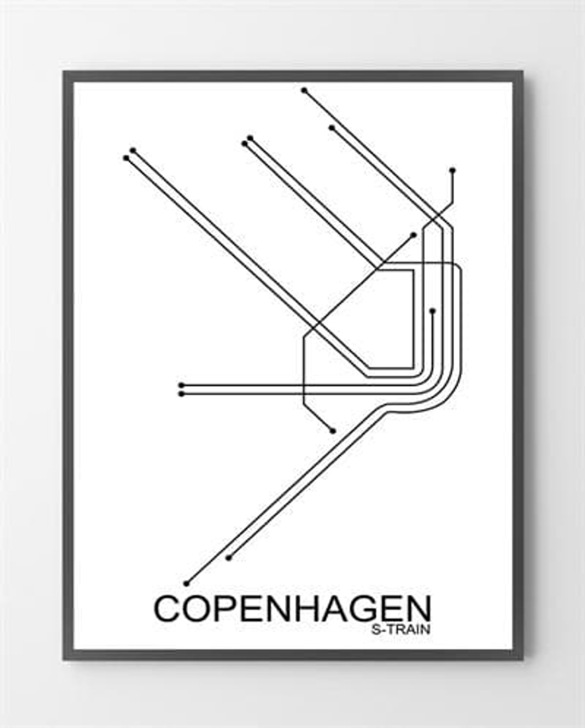 Grafiske plakater - Copenhagen S-Train - 50x70 cm.