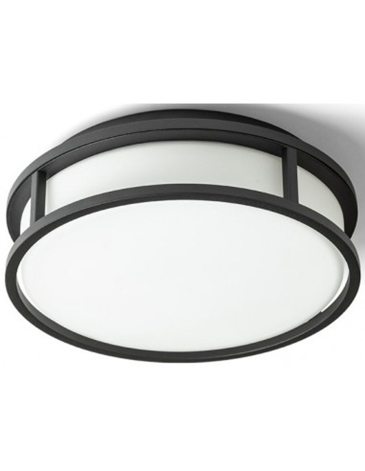 GRANDE 25 Badeværelseslampe plafond Ø25 cm 1 x 12W LED - Sort/Opalhvid