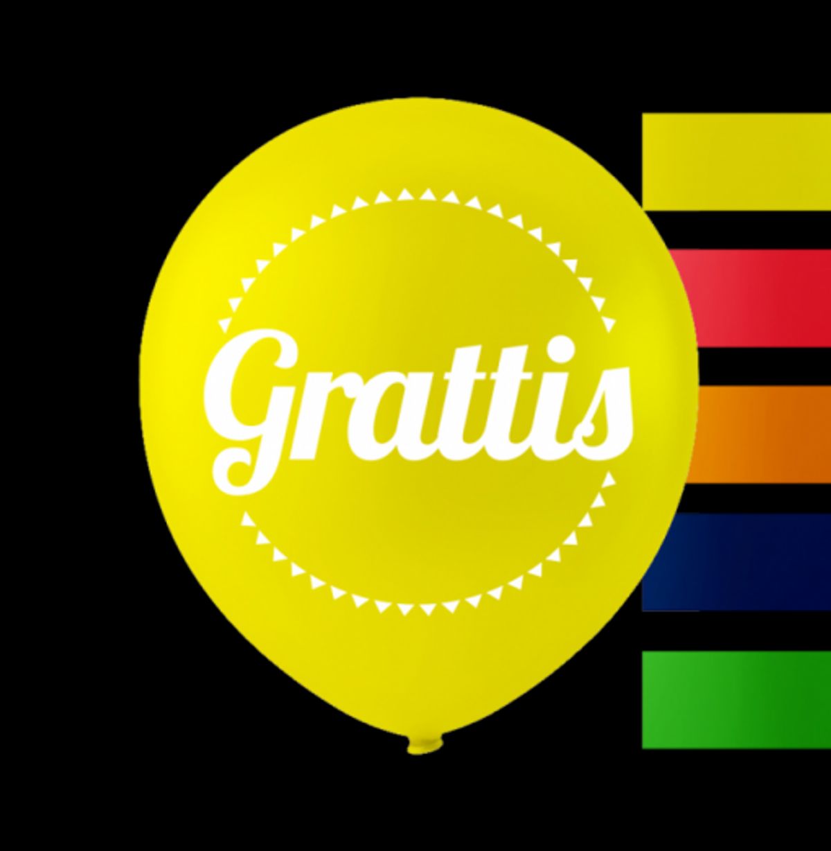 "Grattis" Balloner - 10 stk. - Fødselsdags balloner