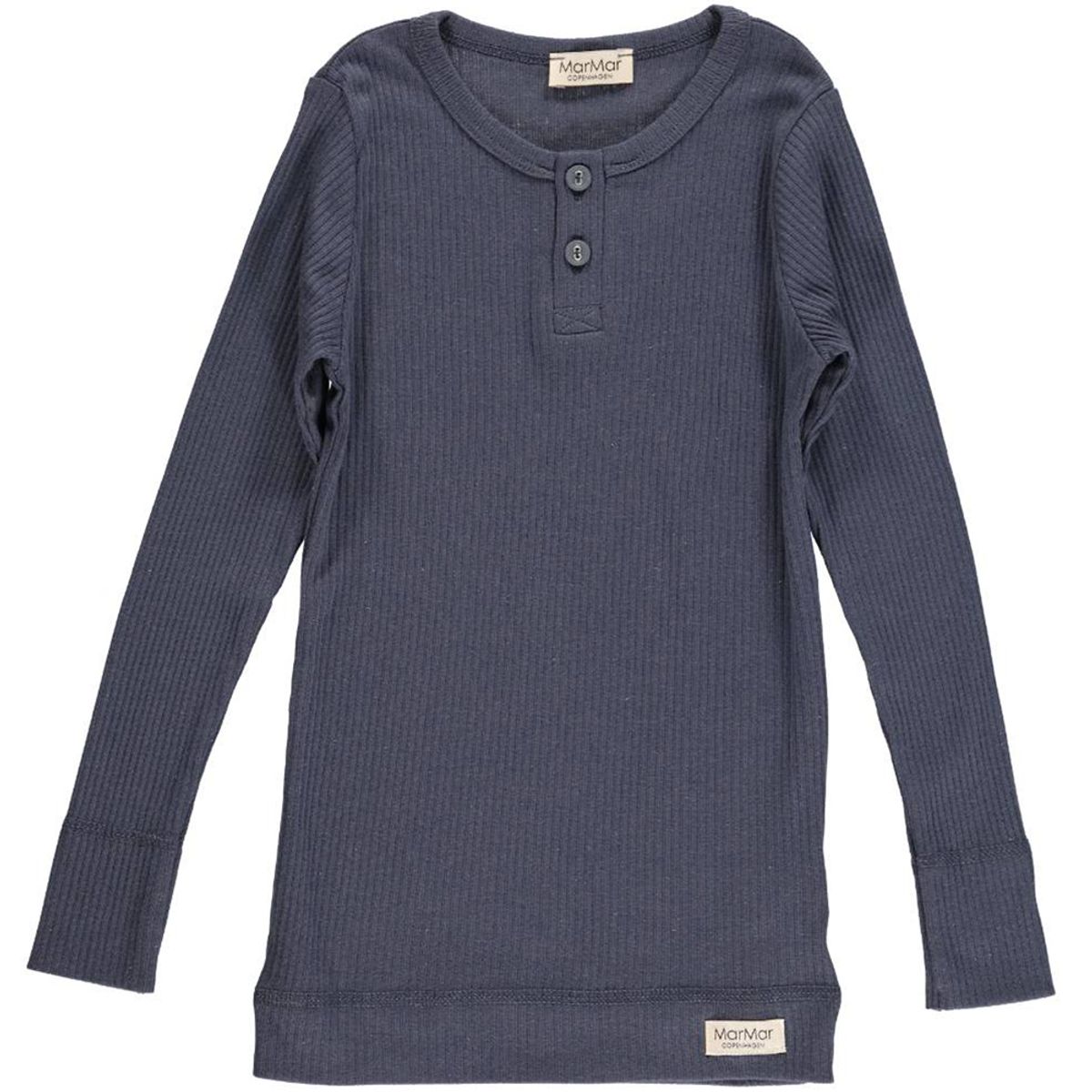 Graublaues Ripp-Langarmshirt (4 år/104 cm)