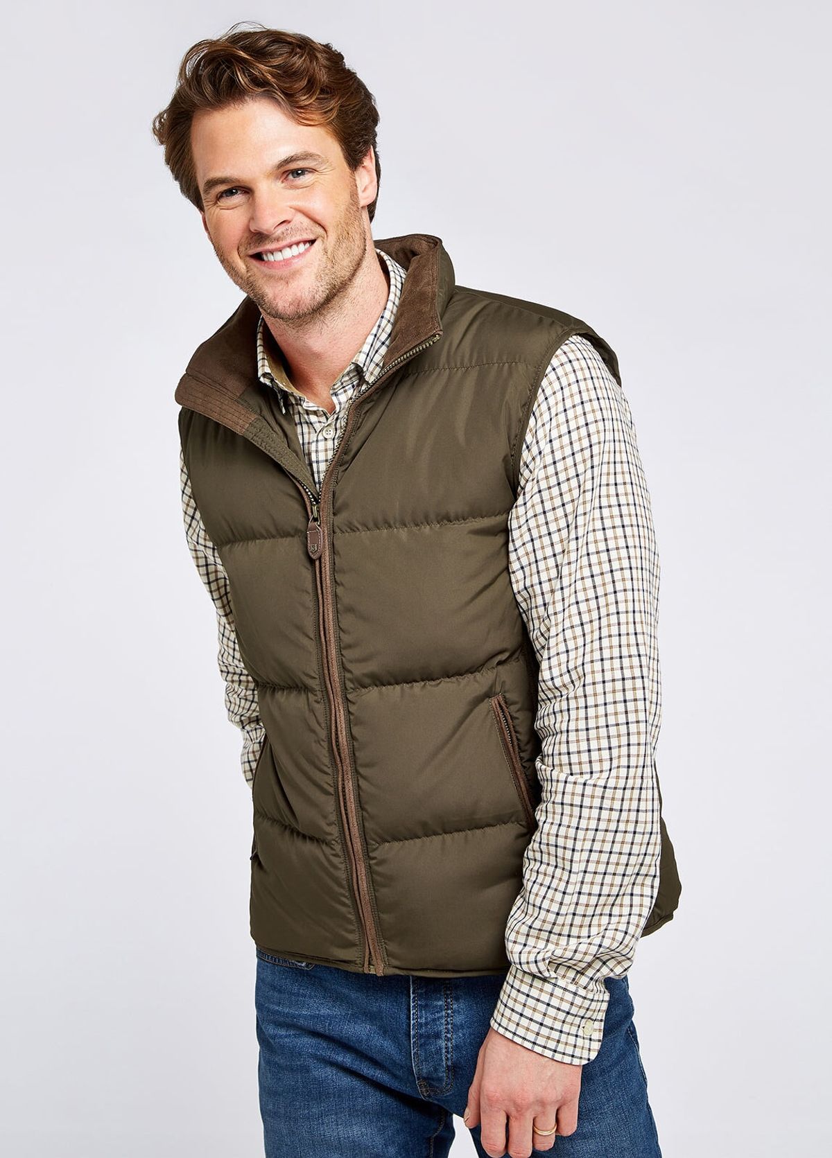 Graystown Down Gilet vest, mand, Oliven - 2XL