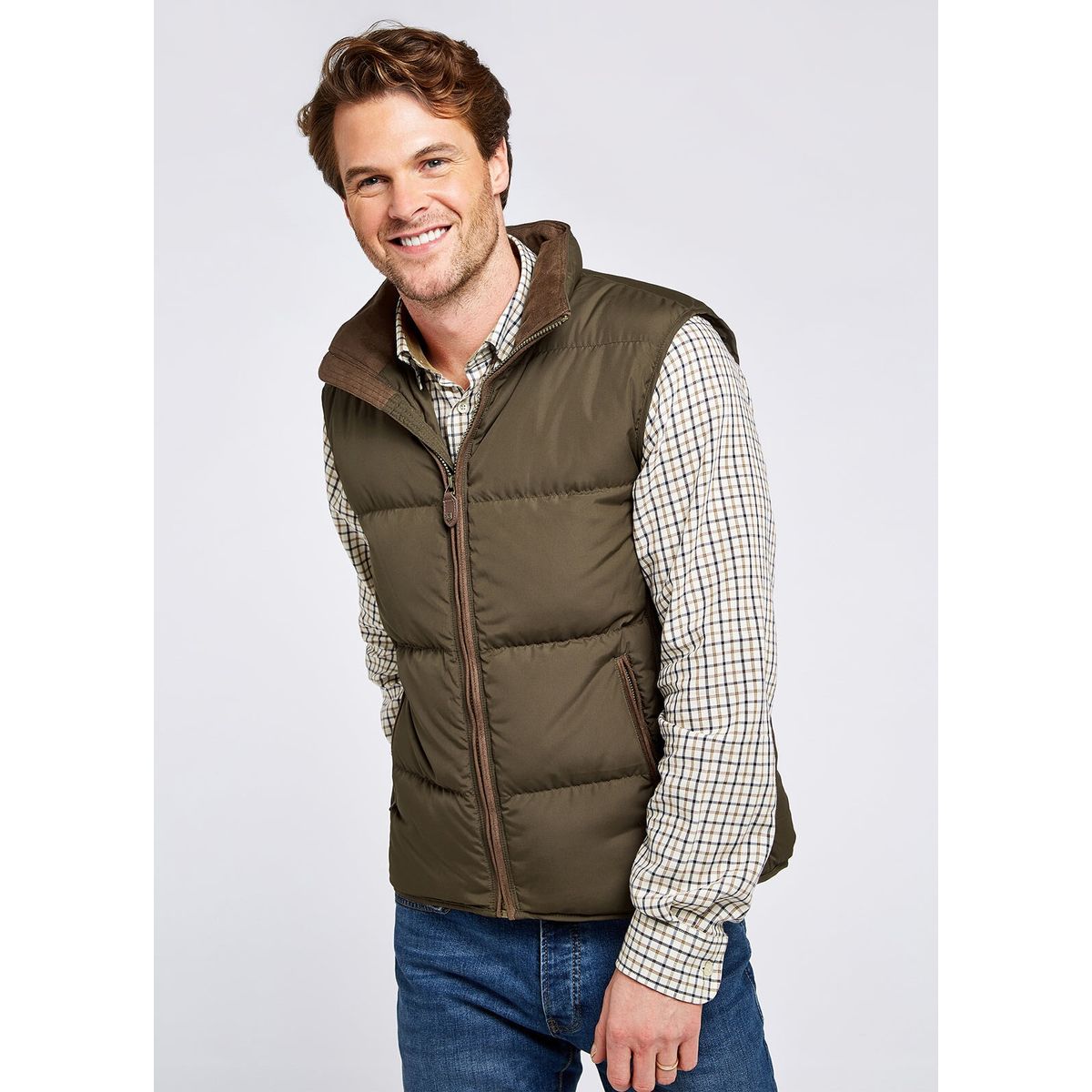 Graystown Down Gilet vest, mand, Oliven - M