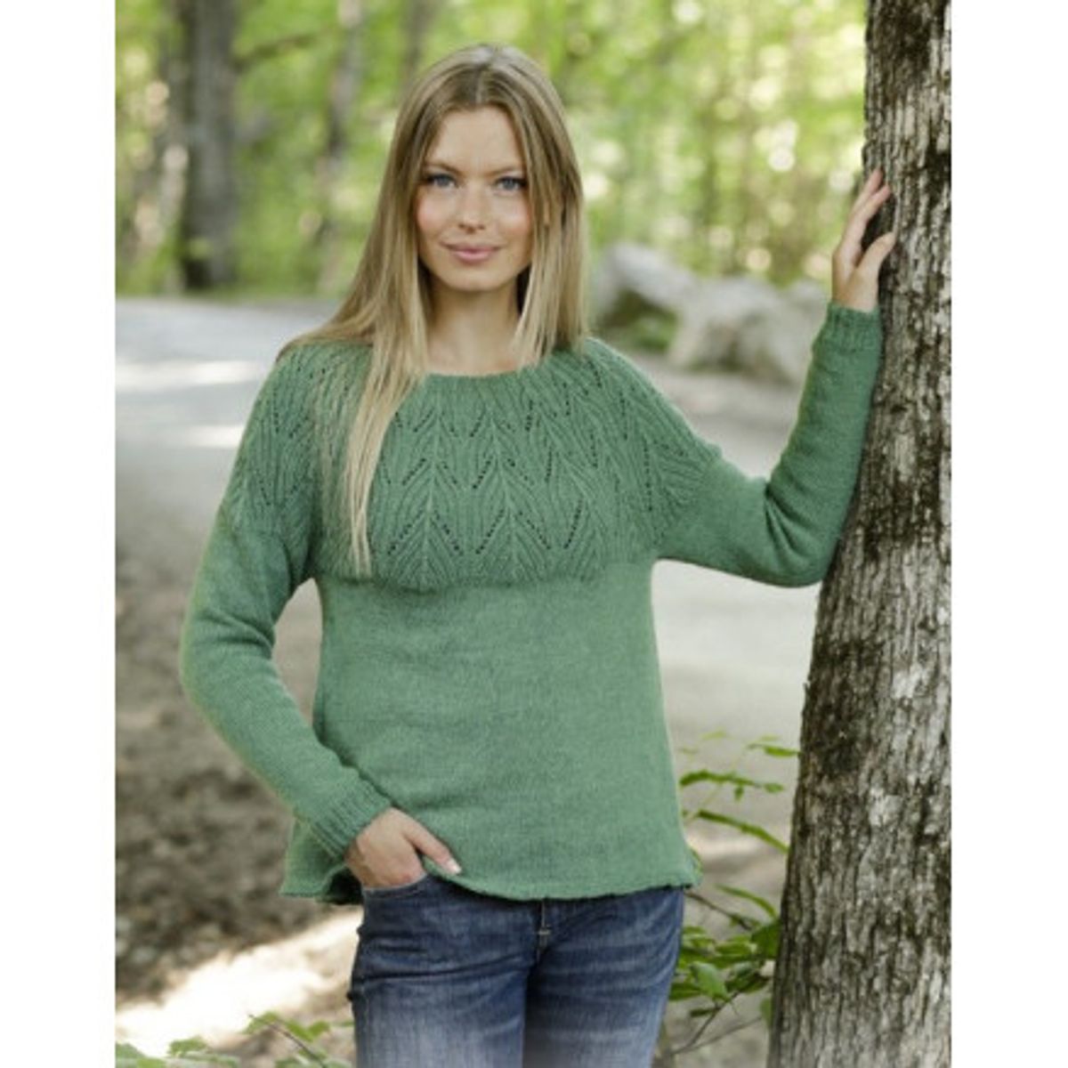 Green Echo by DROPS Design - Bluse Strikkeopskrift str. S - XXXL - Large