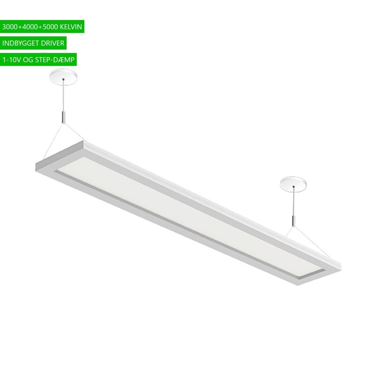 Green-ID LED Kontorarmatur 20x1200 Up/Down Lys Ra90 - Hvid