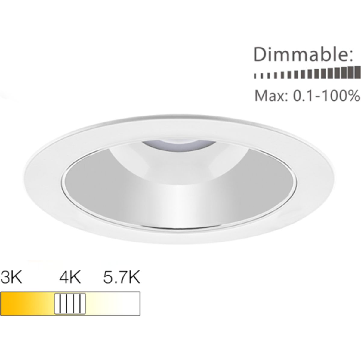 Green:ID Pragmalux Spectre downlight med dæmpbart lys på Ø22,8 cm