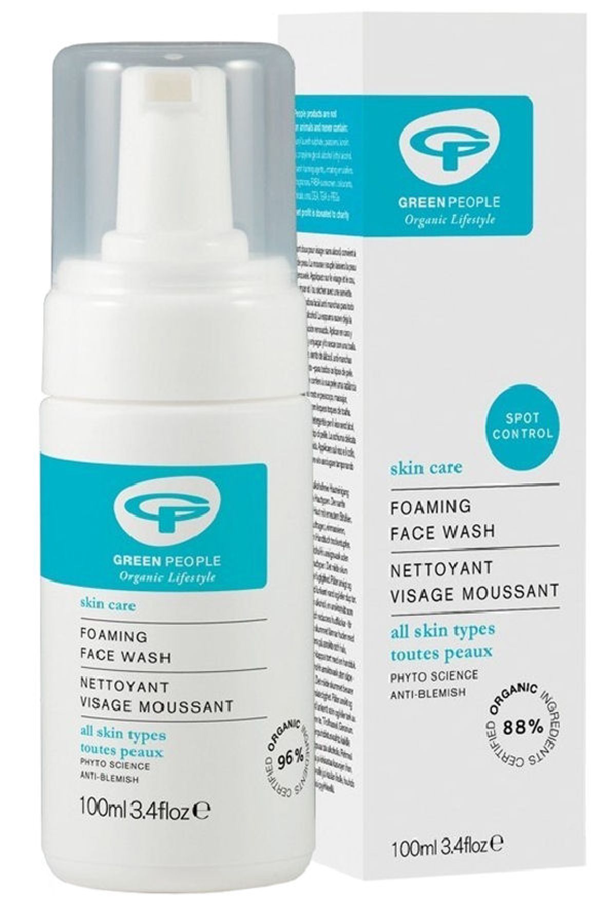 Green people organic lifestyle skin care foaming face wash 100ml