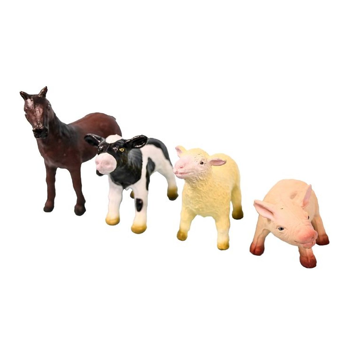 Green Rubber Toys Dyr - 4-pak - 11 cm - Bondegårdsdyr