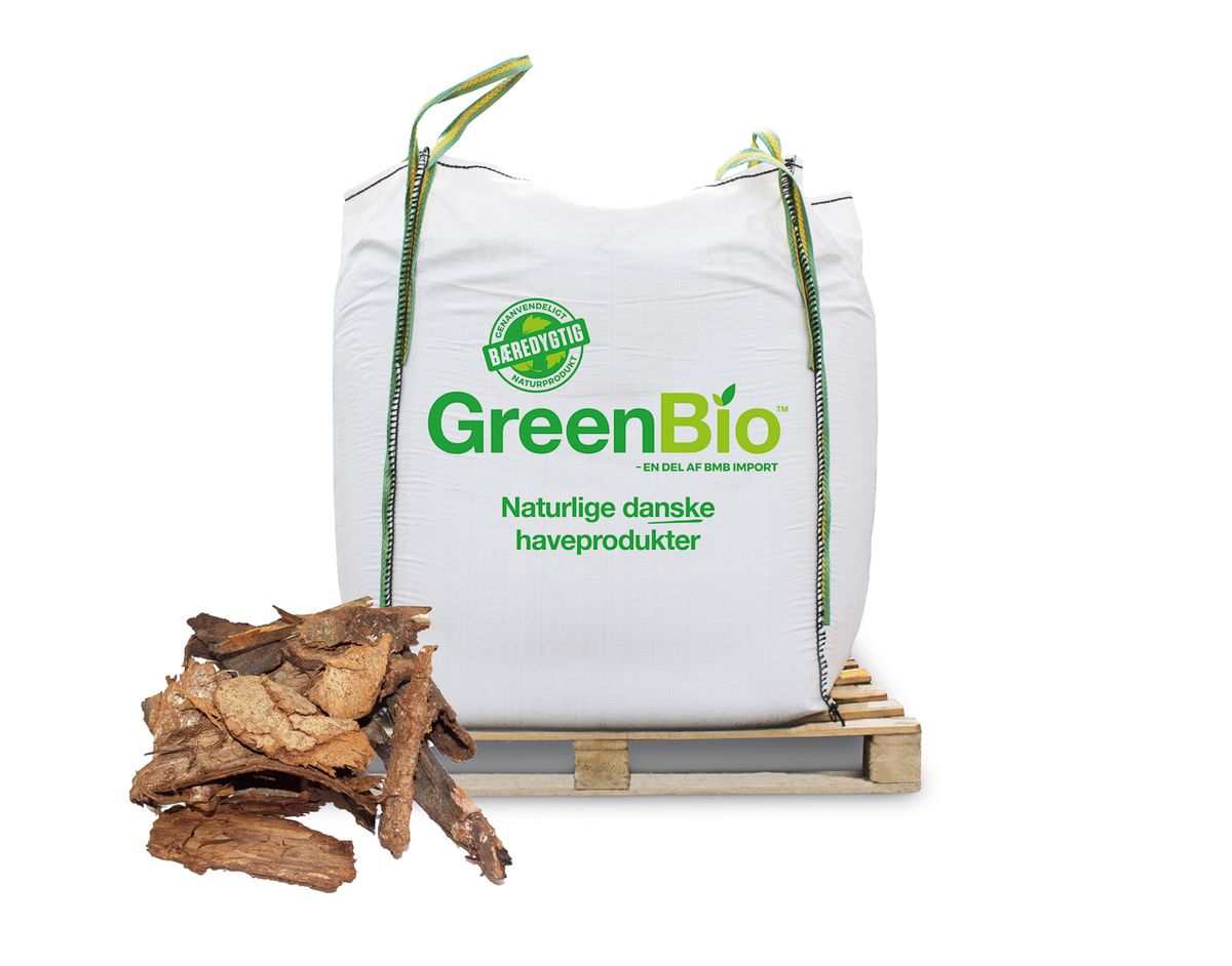 GreenBio Dækbark, grov - Bigbag á 1000 liter