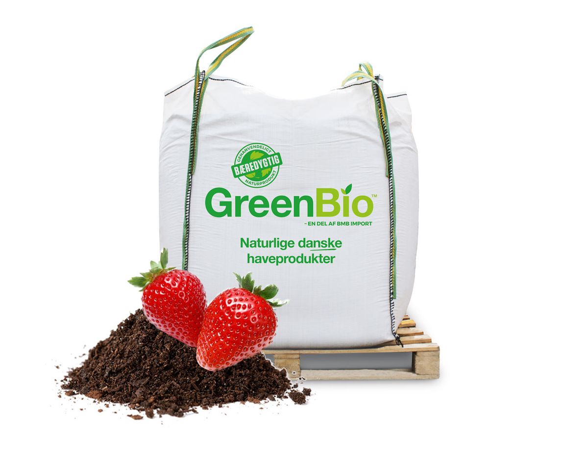 GreenBio Jordbærmuld - Bigbag á 1000 liter