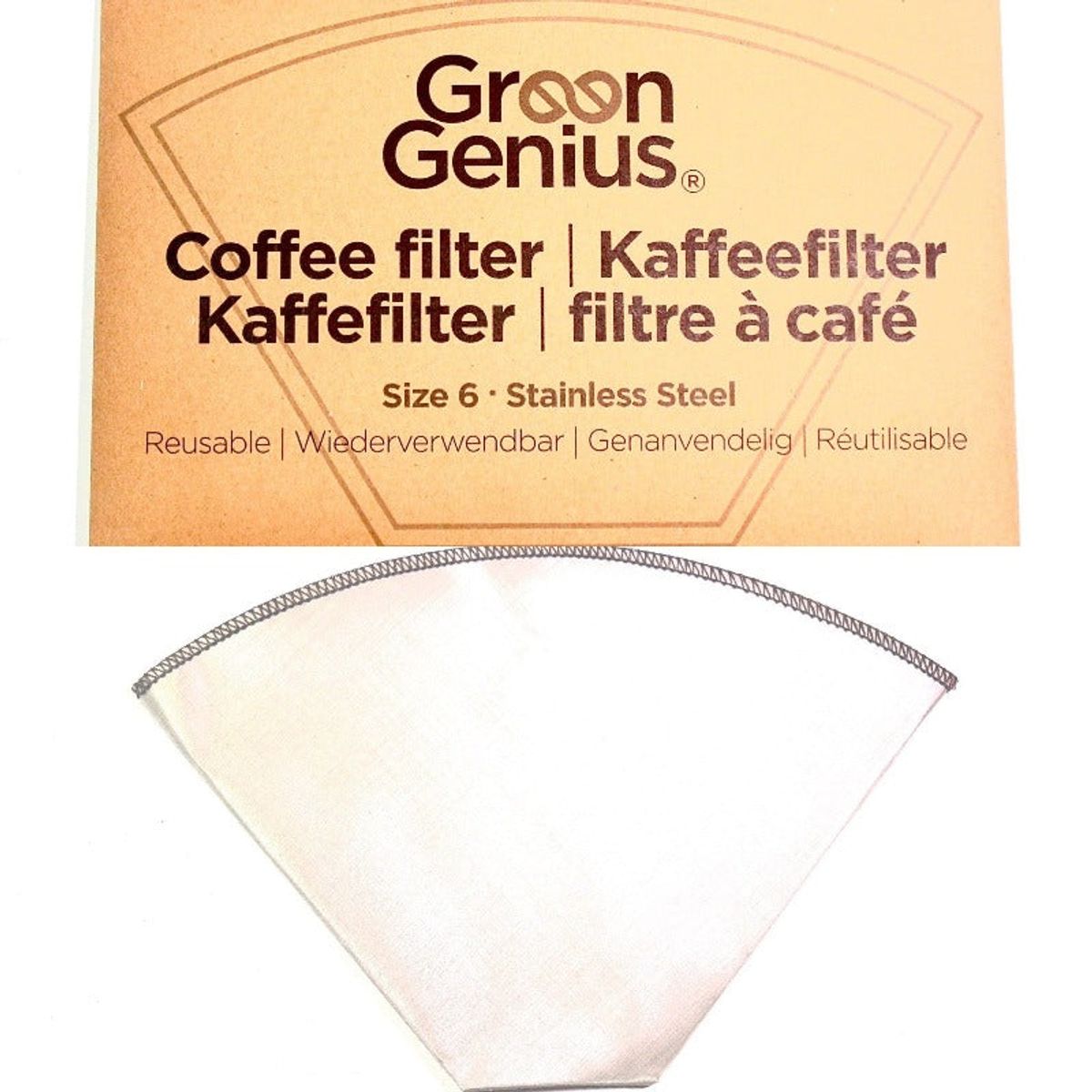 GreenGenius - Genanvendeligt Kaffefilter Str. 6 Af Rustfrit Stål