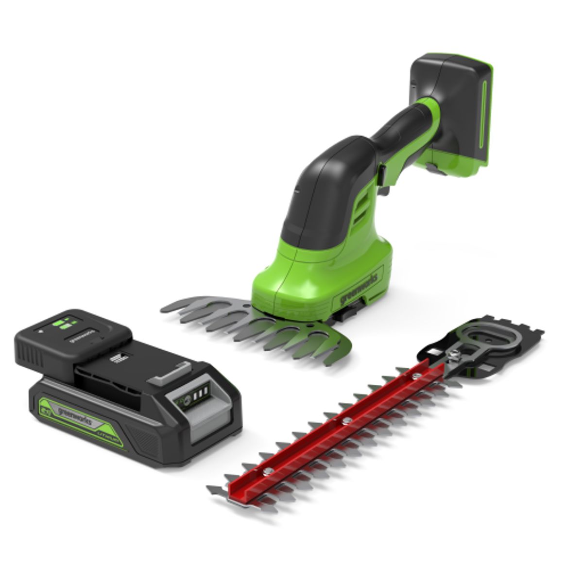 Greenworks multitrimmer 2i1 24V, med batteri og lader