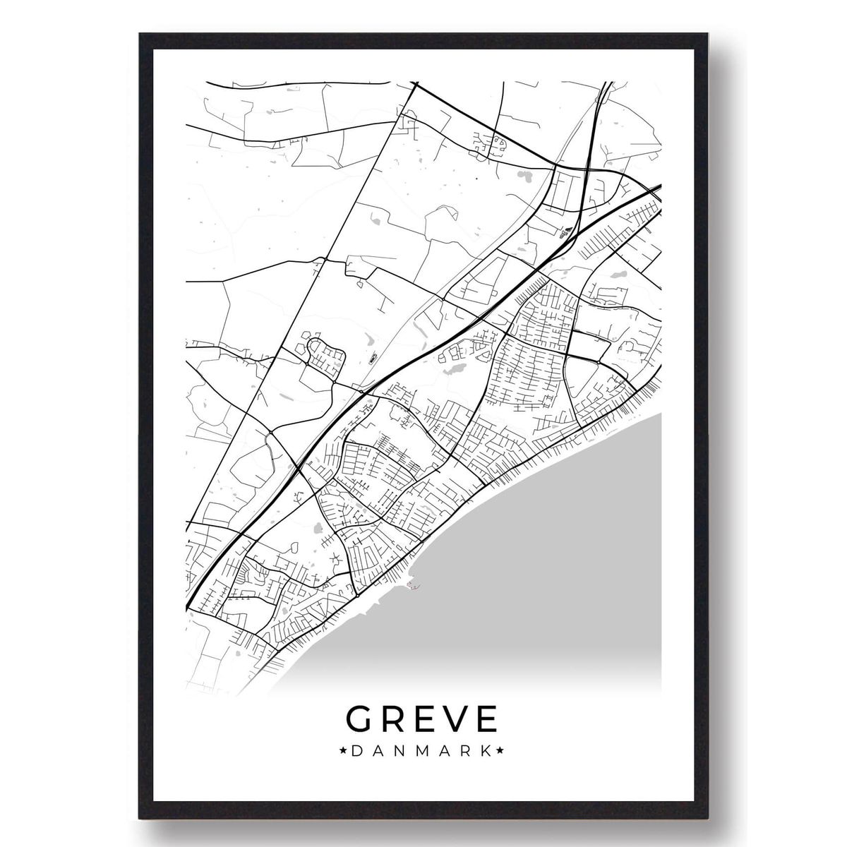 Greve by plakat - hvid (Størrelse: S - 21x29,7cm (A4))