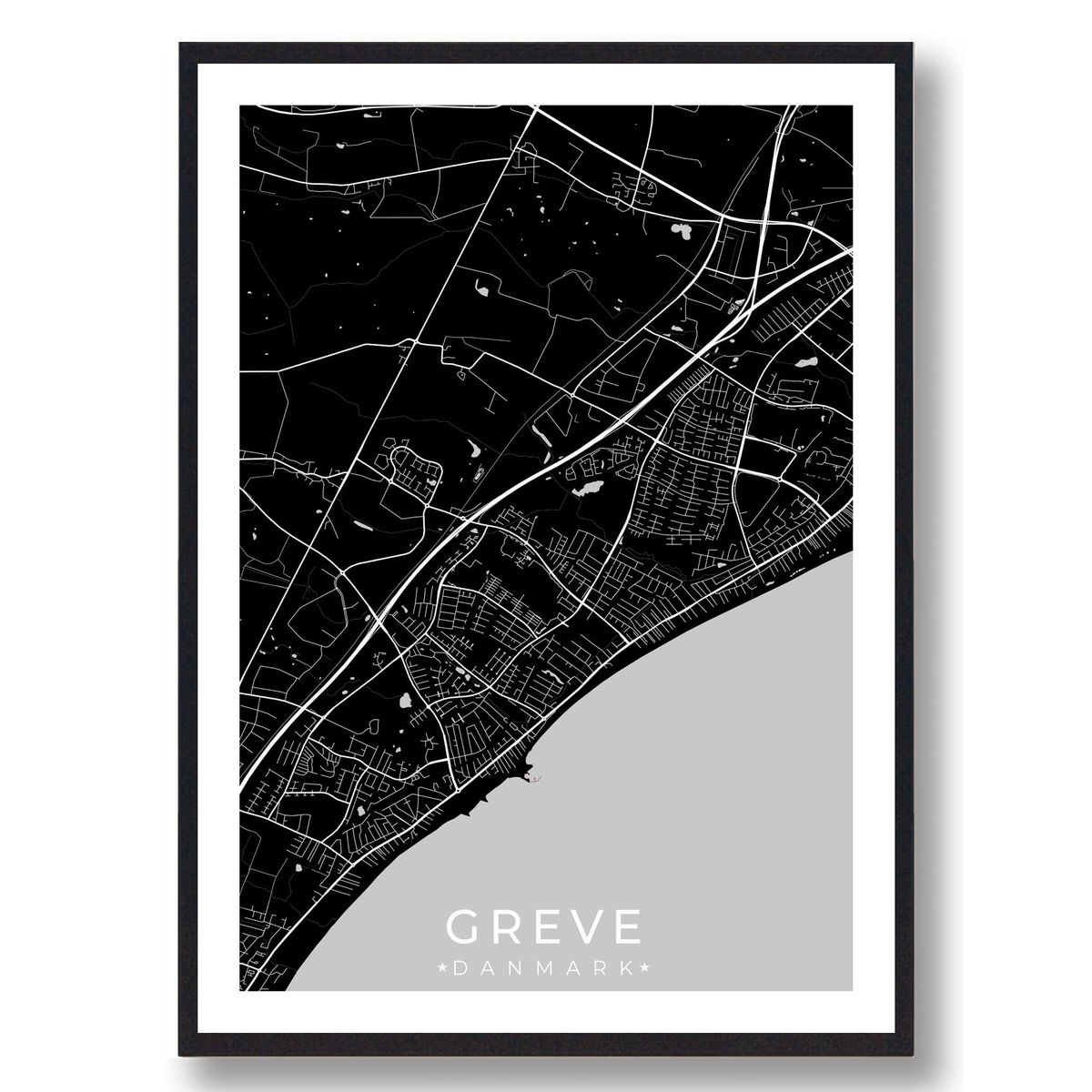 Greve by plakat - sort (Størrelse: XS - 15x21cm (A5))