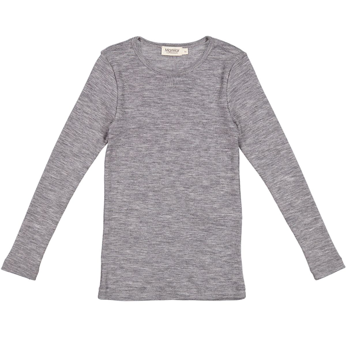 Grey melange uld rib bluse (2 år/92 cm)