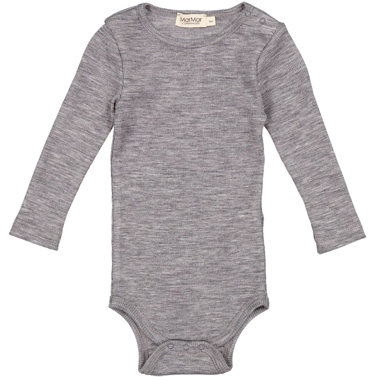 Grey melange uld rib body (12 mdr/80 cm)