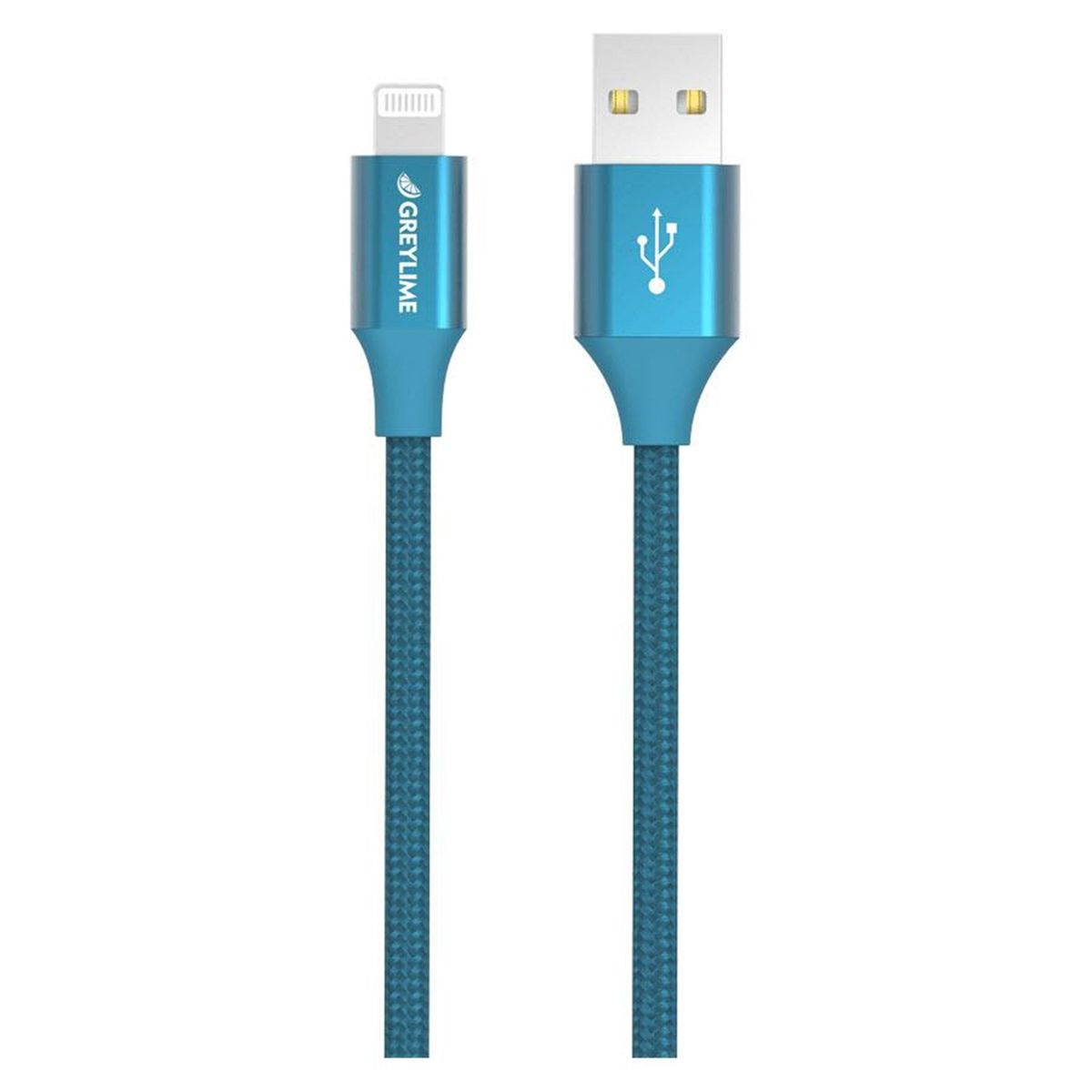 GreyLime Braided USB-A til MFi Lightning Kabel Blå 2 m