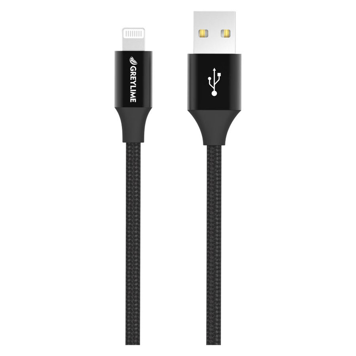 GreyLime Braided USB-A til MFi Lightning Kabel Sort 1 m