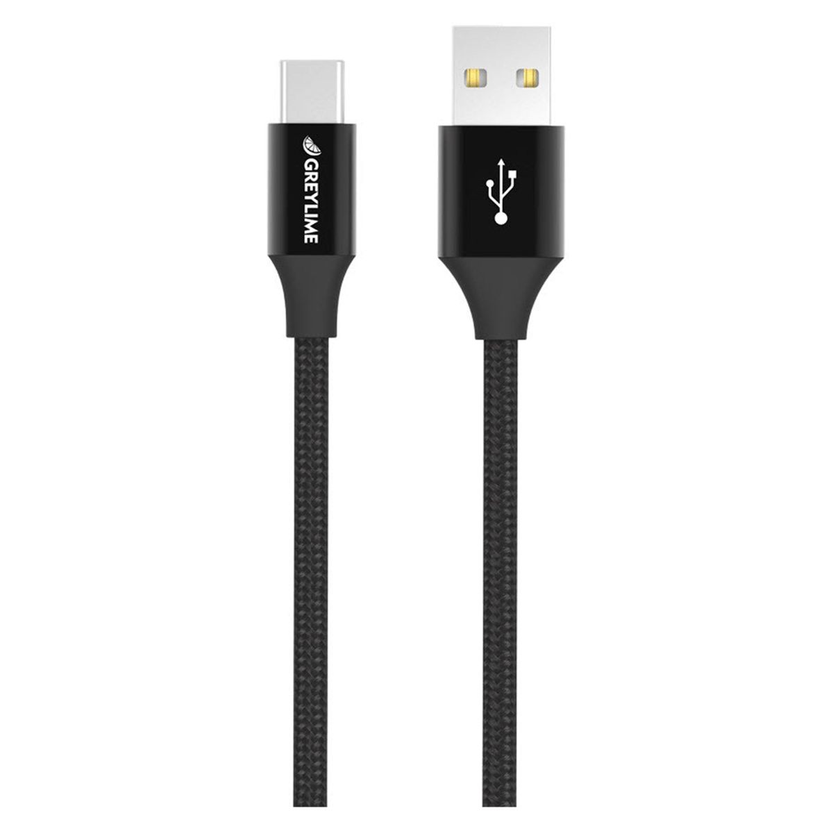 GreyLime Braided USB-A til USB-C Kabel Sort 1 m