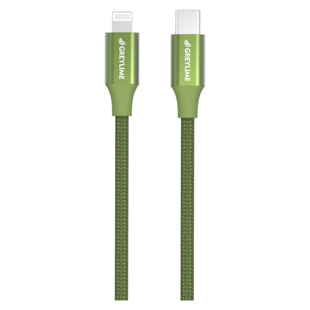 GreyLime Braided USB-C til MFi Lightning Kabel Grøn 2 m