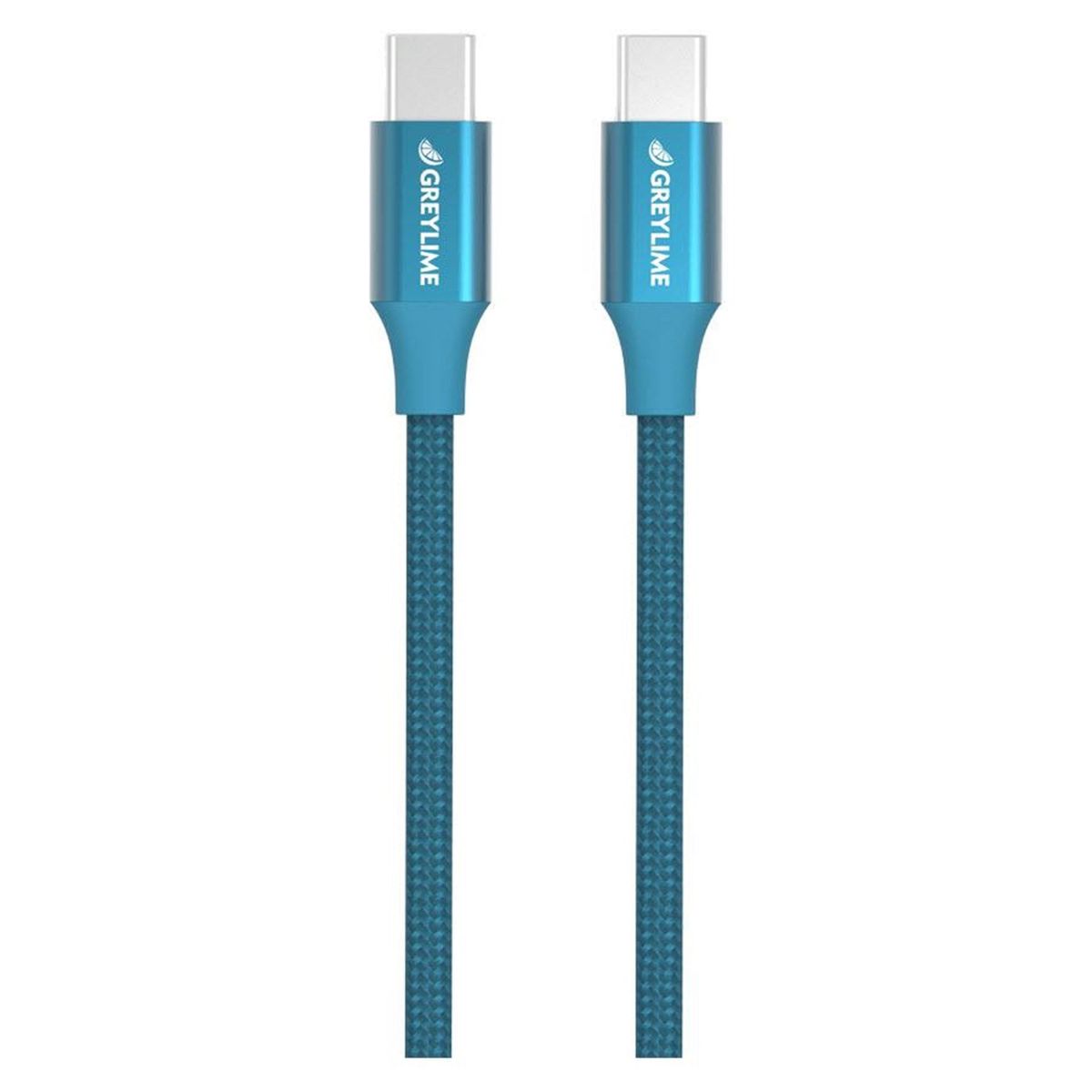 GreyLime Braided USB-C til USB-C 60W PD Kabel Blå 1 m