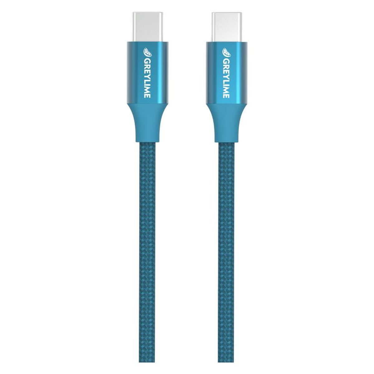 GreyLime Braided USB-C til USB-C 60W PD Kabel Blå 1 m