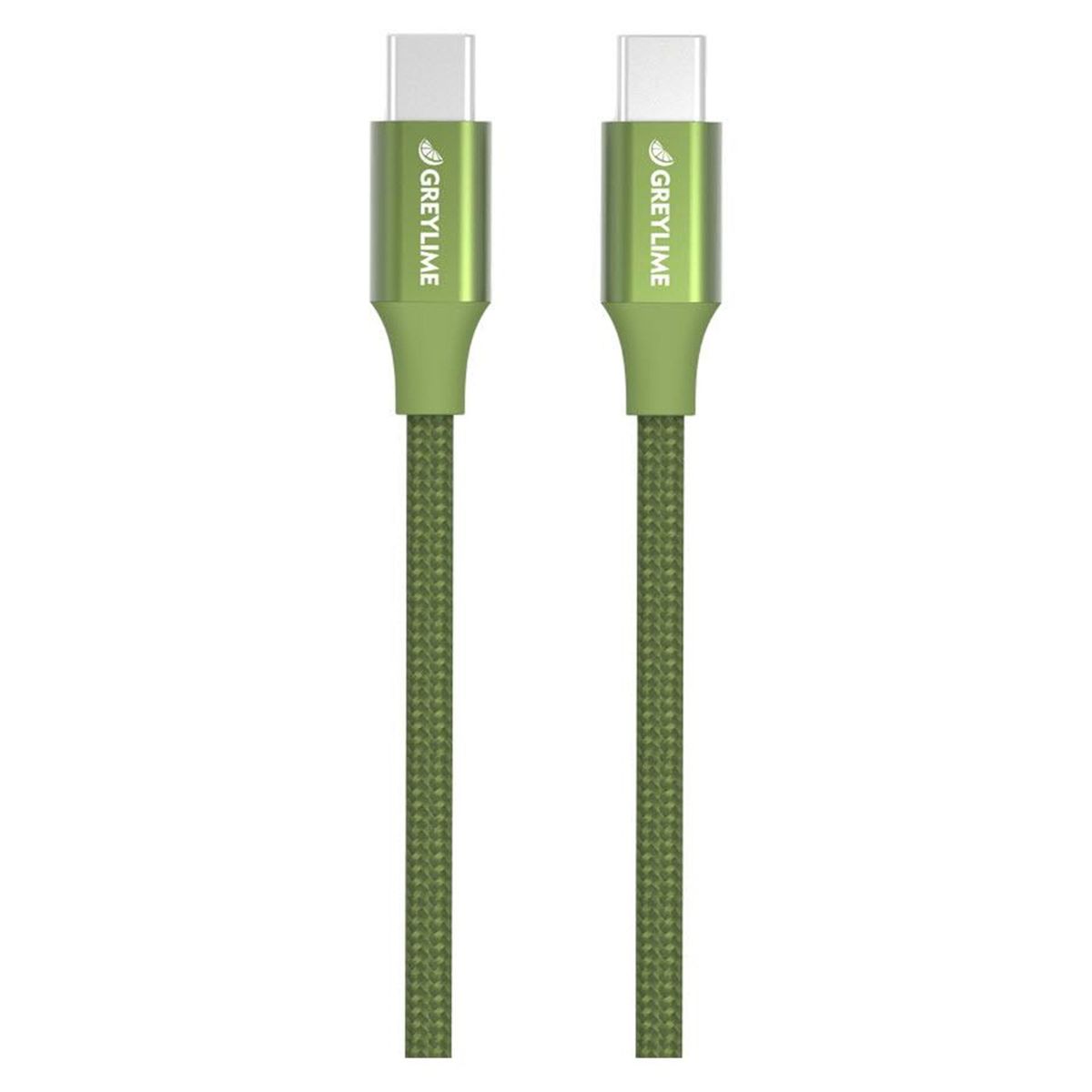 GreyLime Braided USB-C til USB-C 60W PD Kabel Grøn 1 m