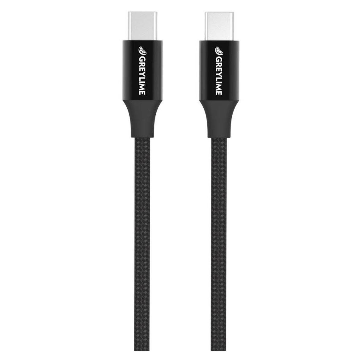 GreyLime Braided USB-C til USB-C 60W PD Kabel Sort 1 m