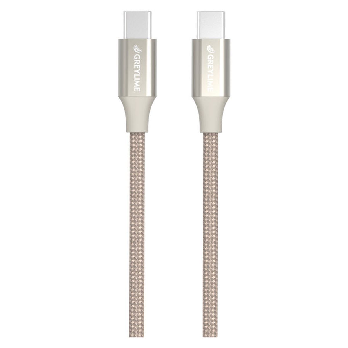 GreyLime Flettet USB-C til USB-C 60W Kabel Beige 2 m