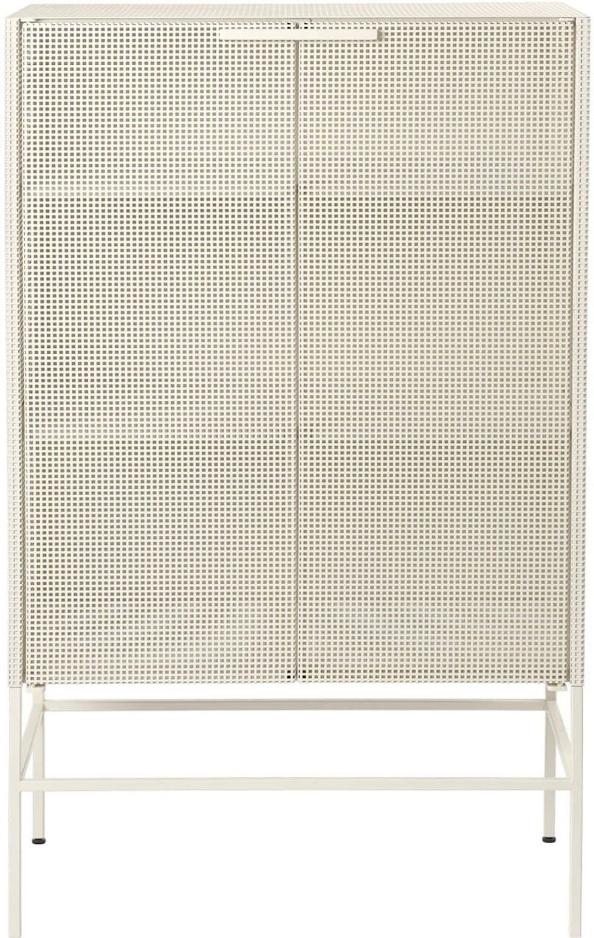 Grid, Højskab, beige, H131x54x76 cm, stål