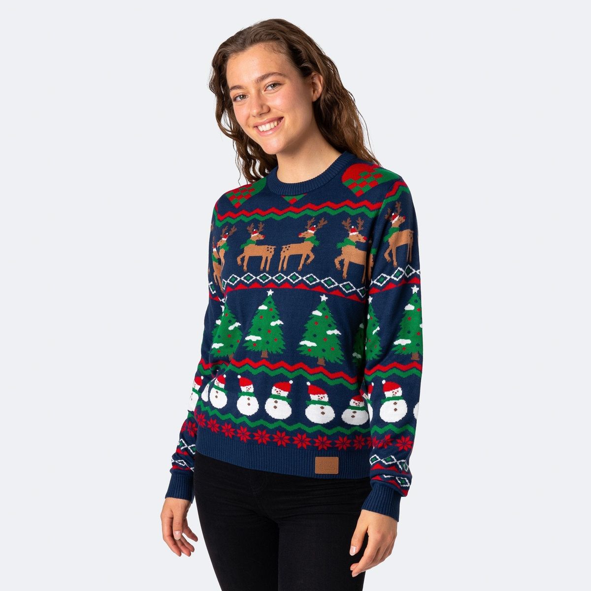 Grim Blå Julesweater Dame