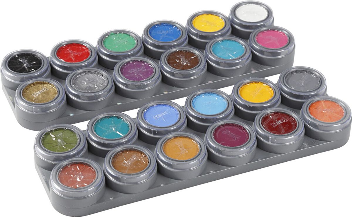 Grimas Ansigtsmaling - Sminke Palette Med 24 Farver - 24x2,5 Ml