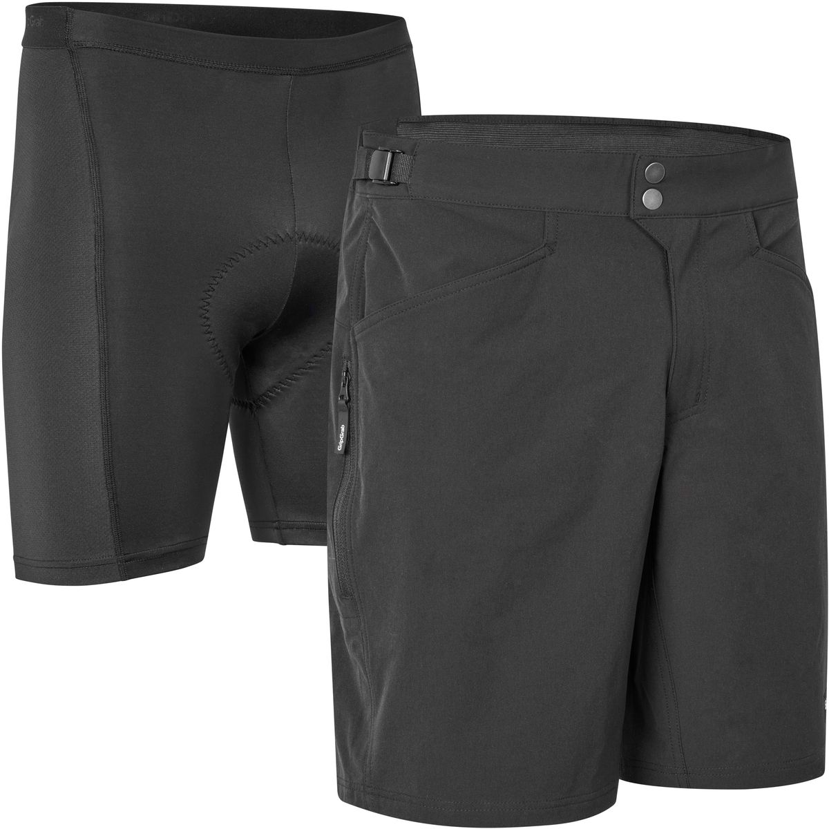 GripGrab Flow 2-i-1 Cykelshorts - Black