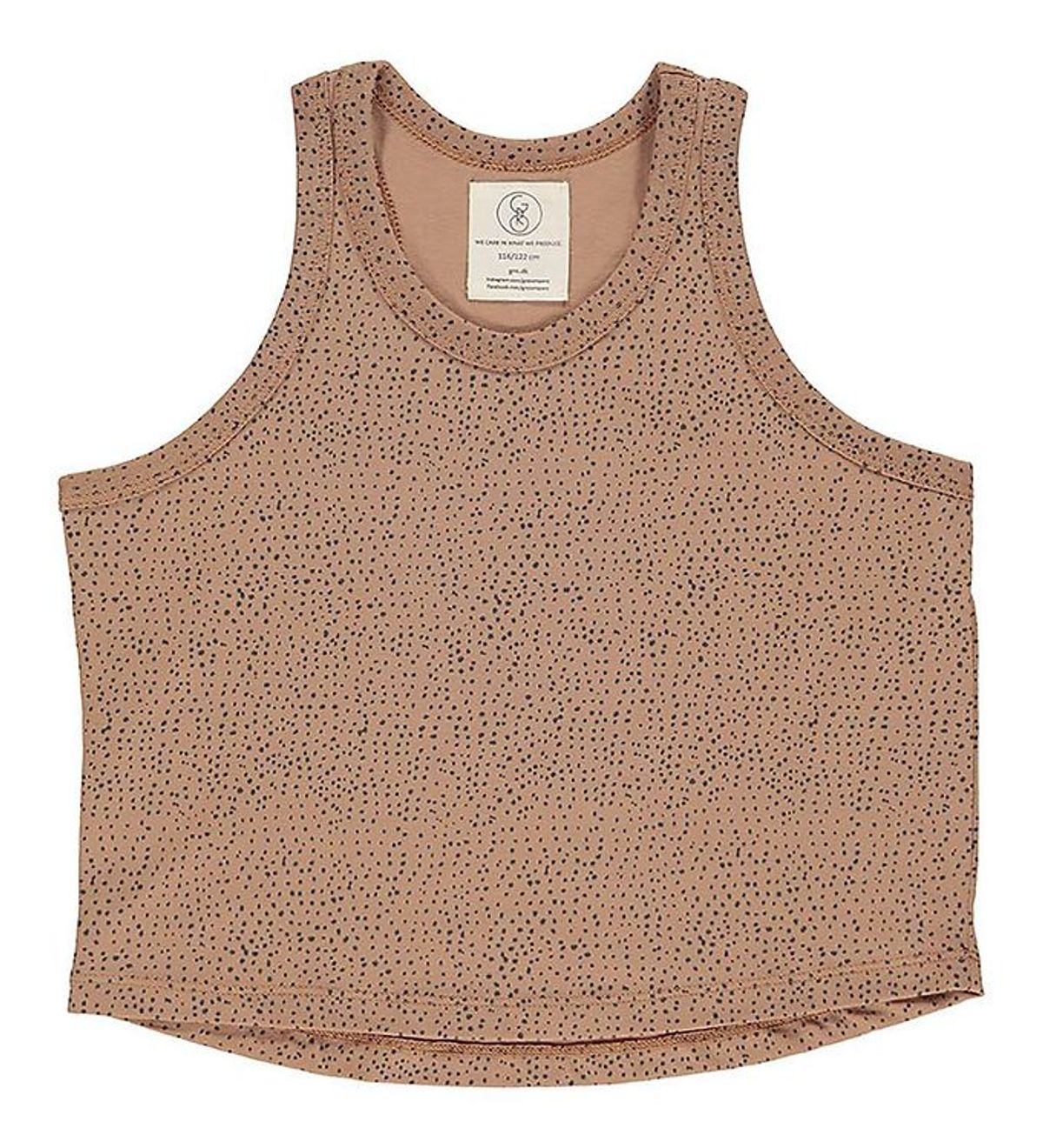 Gro top - Gyda - Warm Beige m. Prikker