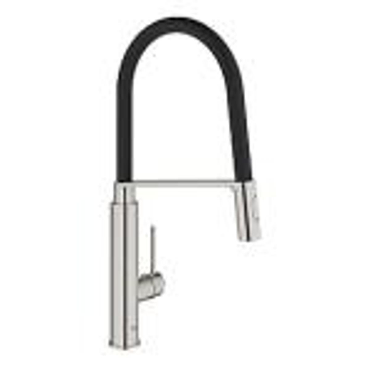 GROHE Concetto køkkenarmatur med prof spray, sort slange - Supersteel