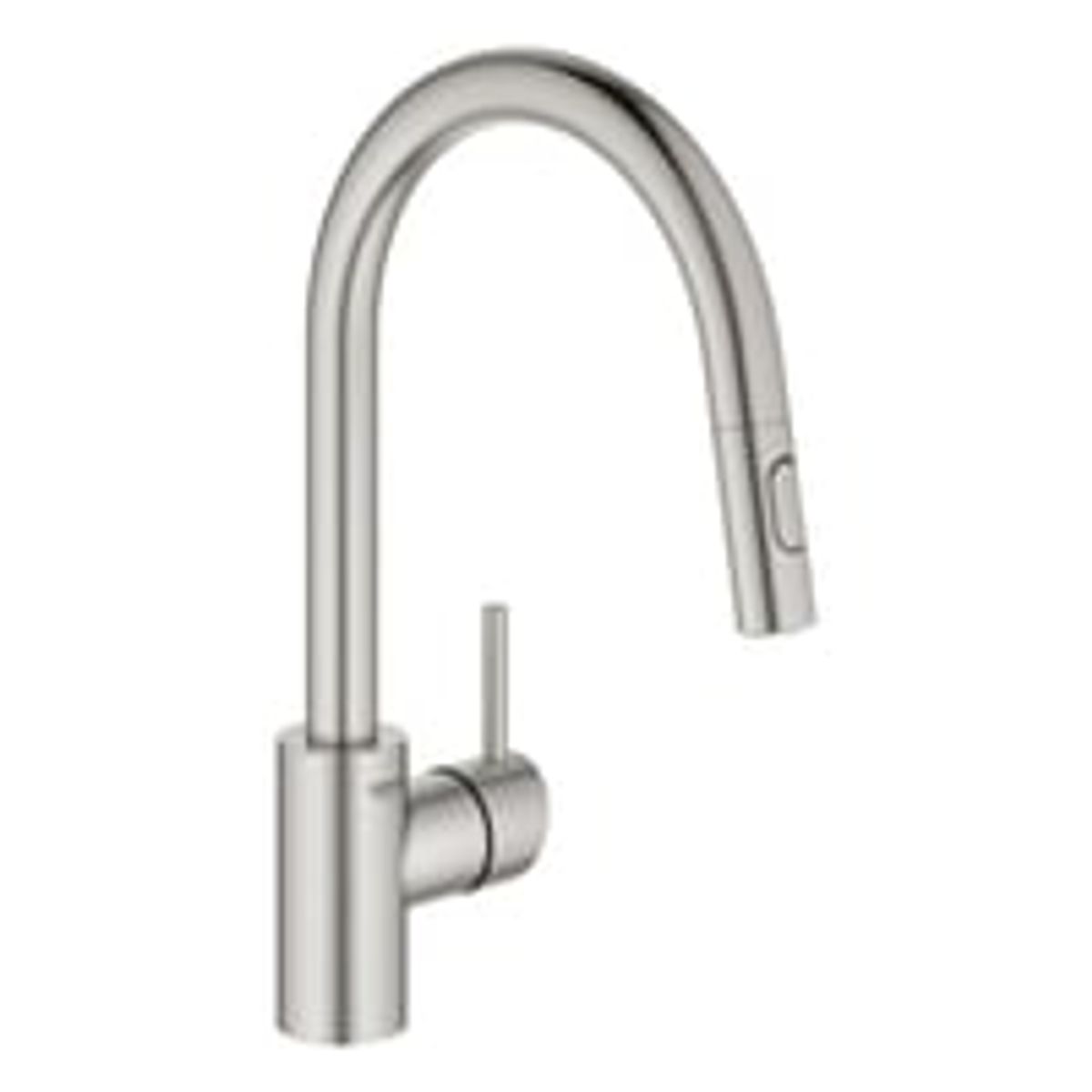 Grohe Concetto Zero kkkenarmatur med udtrk/brus, C-tud, 1-grebs, Supersteel