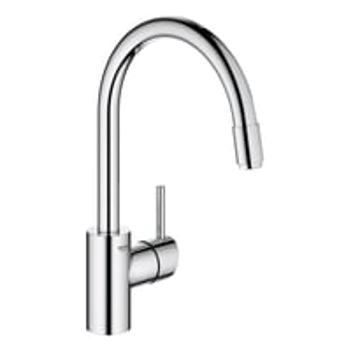 Grohe Concetto Zero kkkenarmatur med udtrk, C-tud, 1-grebs, Krom