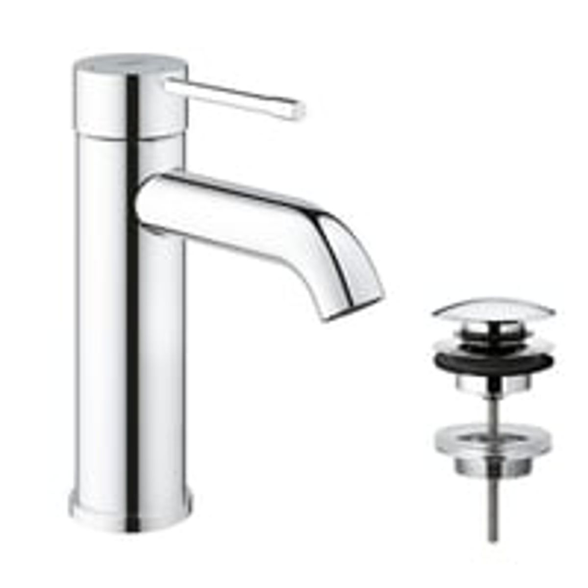 Grohe Essence 1-grebs hndvaskarmatur, push-open bundventil, S-Size, Krom