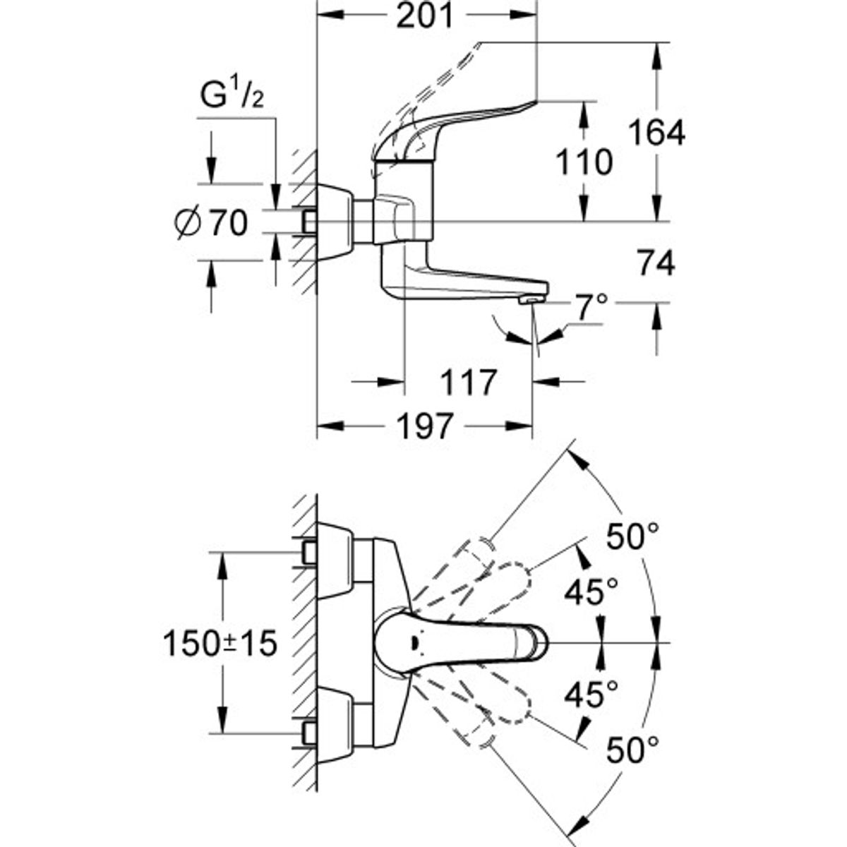 Grohe Euroeco spec etgr håndvask udv svingbar tud