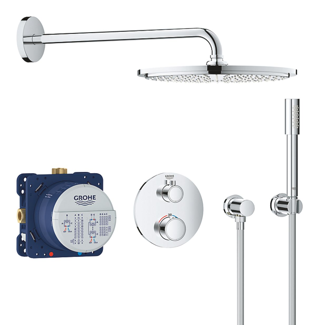 GROHE grohtherm sampak Brusesæt med Rainshower Cosmopolitan 310 brusehoved