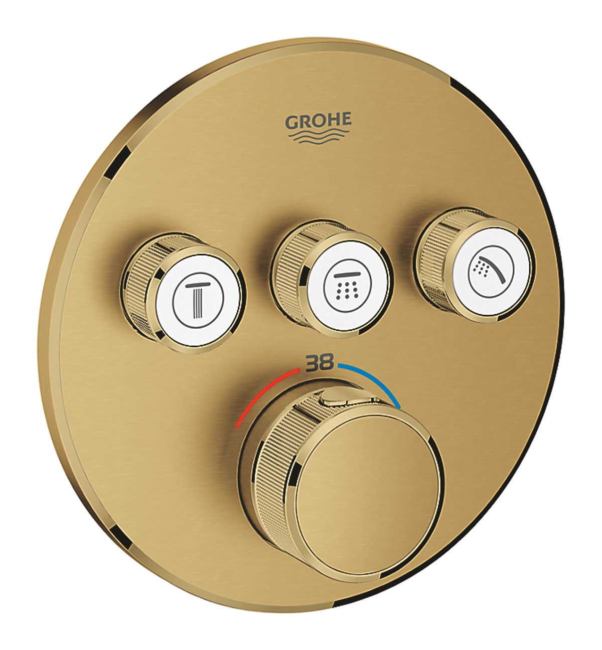 GROHE Grohtherm SmartControl brus Forplade, Termostat med 3 ventiler, børstet cool sunrise