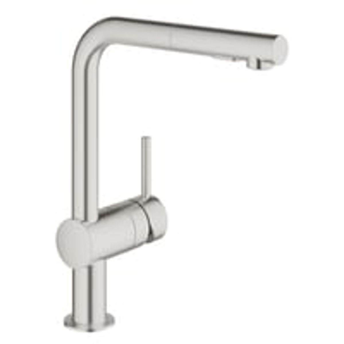 Grohe Minta kkkenarmatur, udtrk/brus, L-tud, 1-grebs, Supersteel