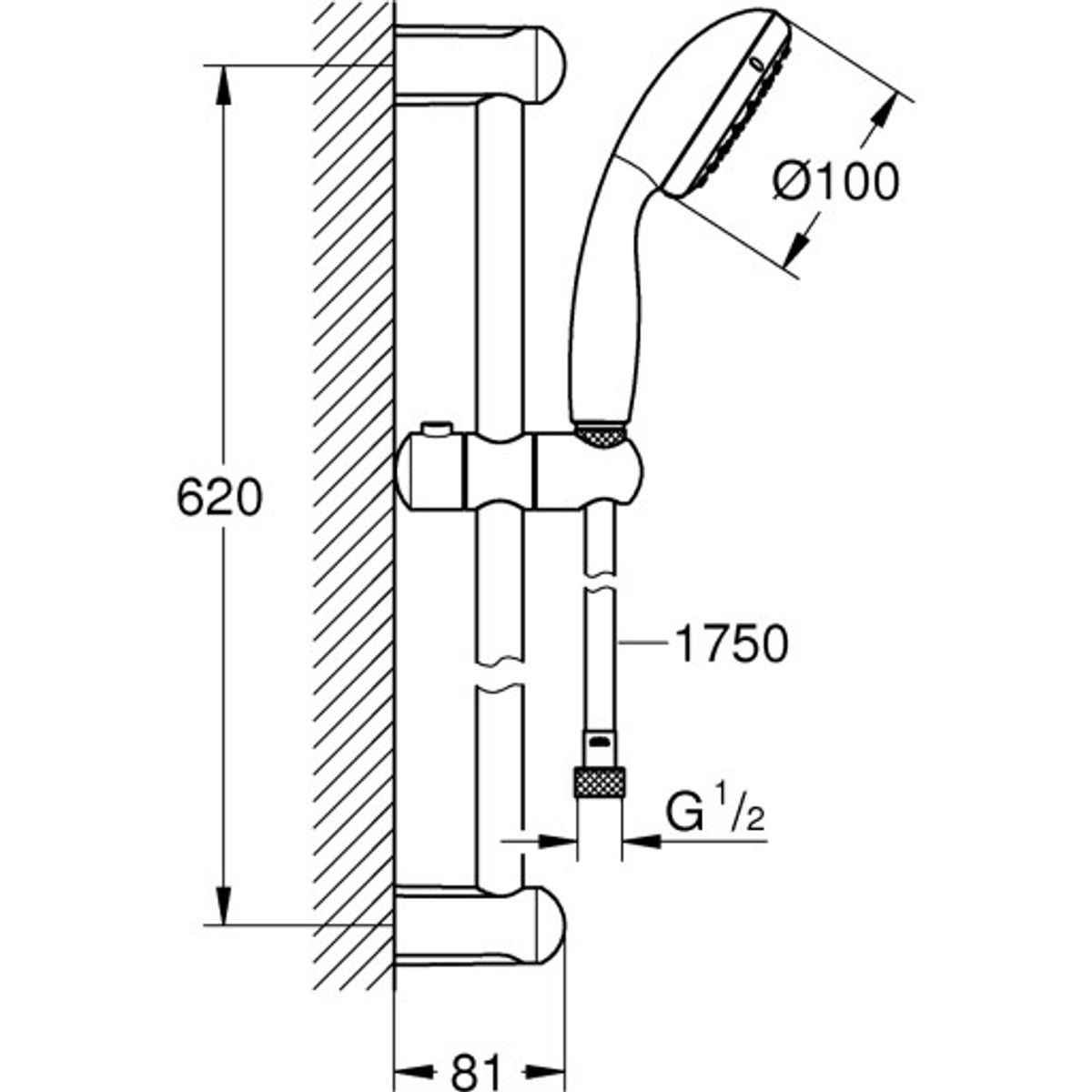 Grohe Quickfix Vitalio Go 100 brusesæt